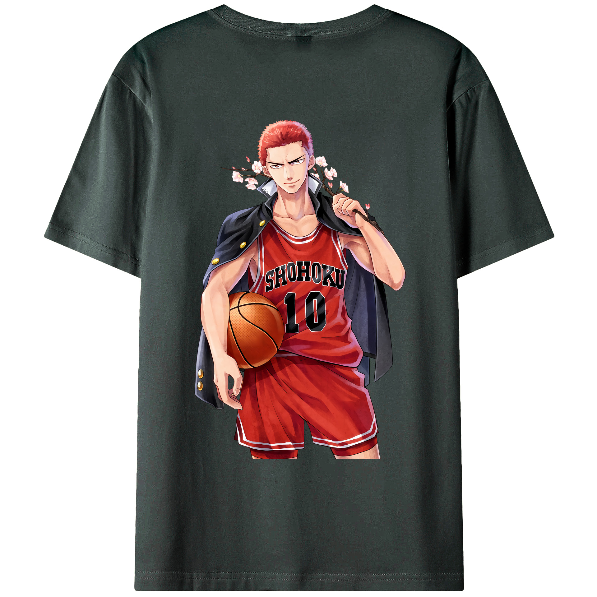 （画像用） SLAM DUNK／スラムダンク 綿100％ メンズ半袖Tシャツ（バックプリント） 通気性